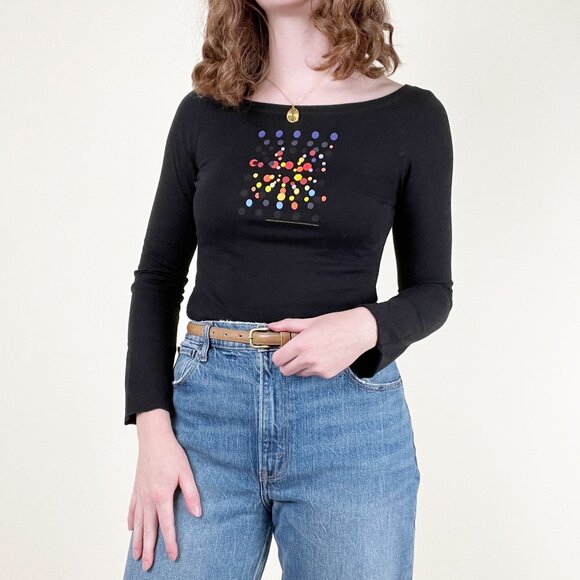 Vintage 90s Y2K Art Museum Long Sleeve Tee Graphic T-Shirt Artsy Salvador Dali - Picture 4 of 9